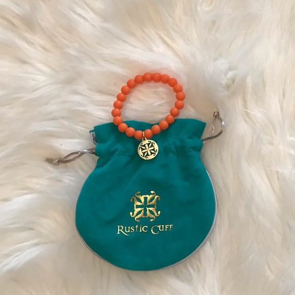 Rustic Cuff Jewelry - Rustic Cuff || Orange Beaded Bracelet